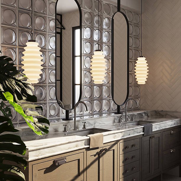 The Right Pendants make Bathrooms Interesting